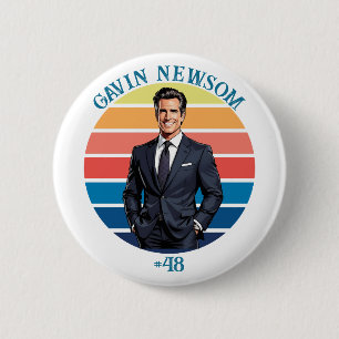 Gavin Newsom Vintage #48 Button