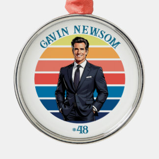 Gavin Newsom | Vintage #48 Christmas Metal Ornament