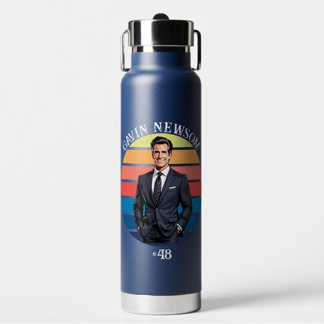 Gavin Newsom | Vintage #48 Water Bottle (Front)