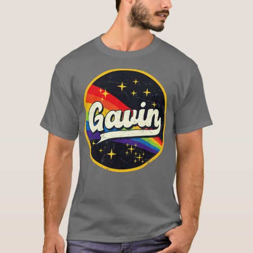 Gavin Rainbow In Space Vintage GrungeStyle T_Shirt