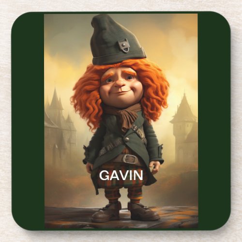 Gavin The Wee Scottish Highlander Beverage Coaster