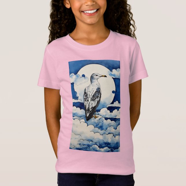 Gaviota en Azul y Tinta T-Shirt (Front)