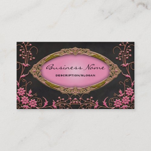 Gawdy Pink and Black Profile Business Cards