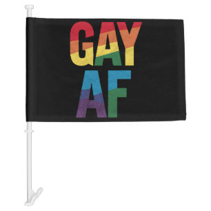 Gay AF LGBT Pride Gay Gift Pride Month Car Flag