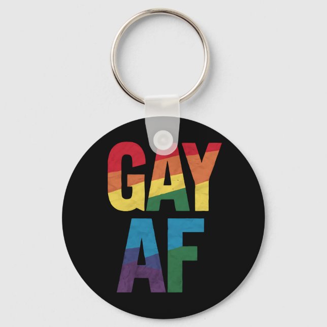Gay AF LGBT Pride Gay Gift Pride Month Keychain (Front)