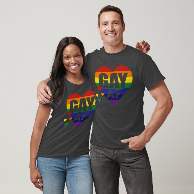 GAY AF Rainbow Heart T-Shirt (Unisex)