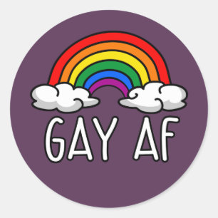 GAY AF T-Shirt Classic Round Sticker