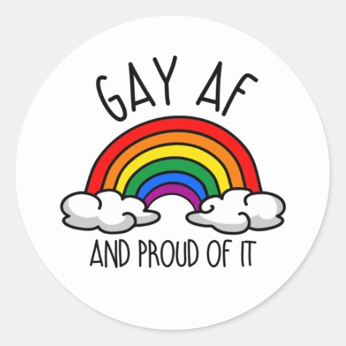 GAY AF T_Shirt Classic Round Sticker