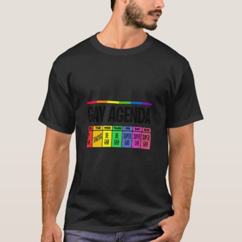 Gay Agenda Pride Lgbtq Rainbow Transgender Bisexua T_Shirt