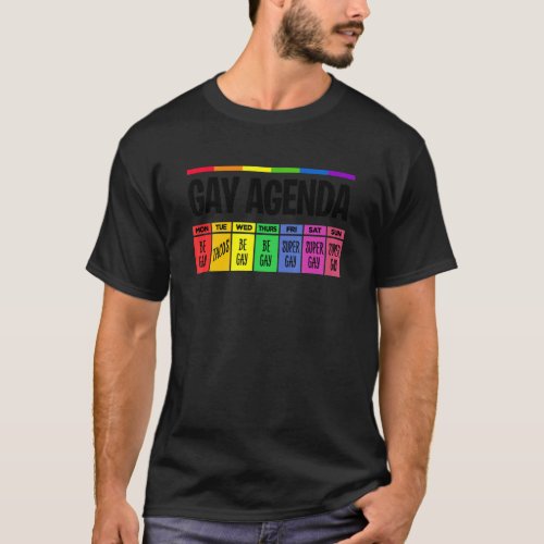 Gay Agenda Pride Lgbtq Rainbow Transgender Bisexua T_Shirt