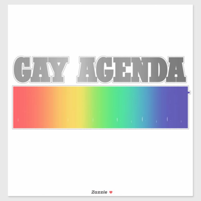 Gay Agenda | Rainbow Ombre Funny Gay Pride Sticker (Sheet)