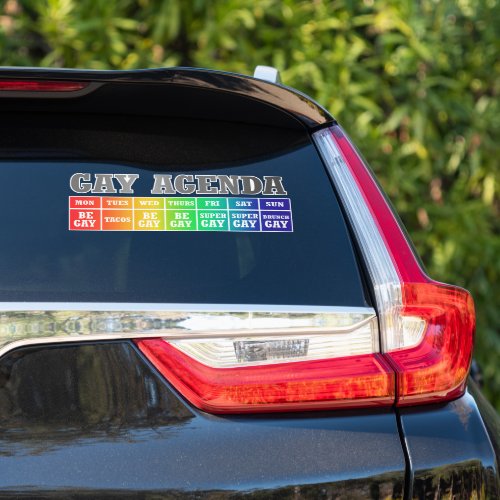 Gay Agenda  Rainbow Ombre Funny Gay Pride Sticker