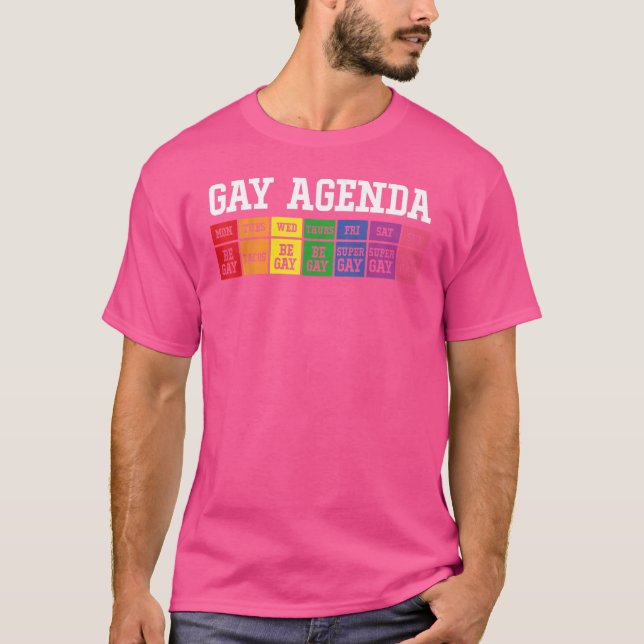 Gay Agenda T-Shirt Pride Love LGBT Tee (Front)