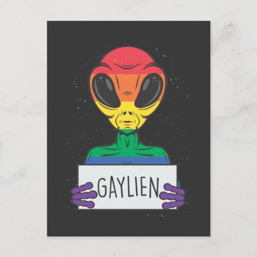 Gay Alien Boyfriend Rainbow Bisexual Pride Postcard