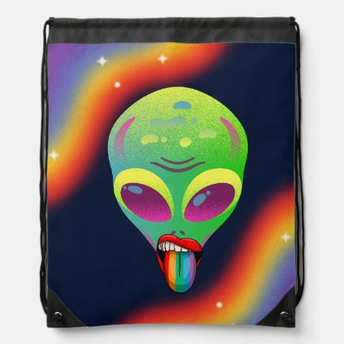 Gay Alien Drawstring Bag