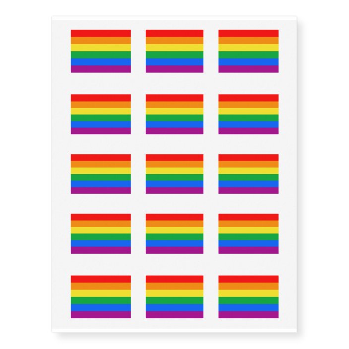 Gay American Flag Rainbow 13 Colors Png Temporary Tattoos