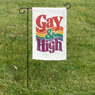 Gay And High Retro LGBTQ Pride Flag