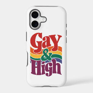 Gay And High Retro LGBTQ Pride Flag iPhone 17 Case