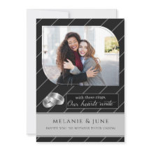 Gay and Lesbian Black Pinstripe Photo Wedding