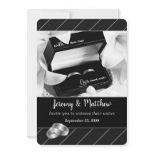Gay and Lesbian Black Stripe and Rings Wedding