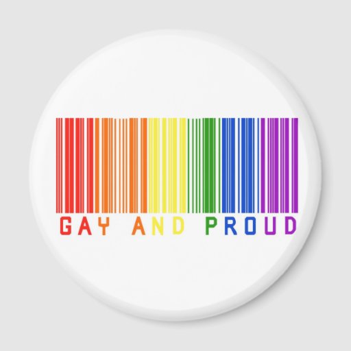 Gay and Proud Barcode 2 Inch Round Magnet | Zazzle