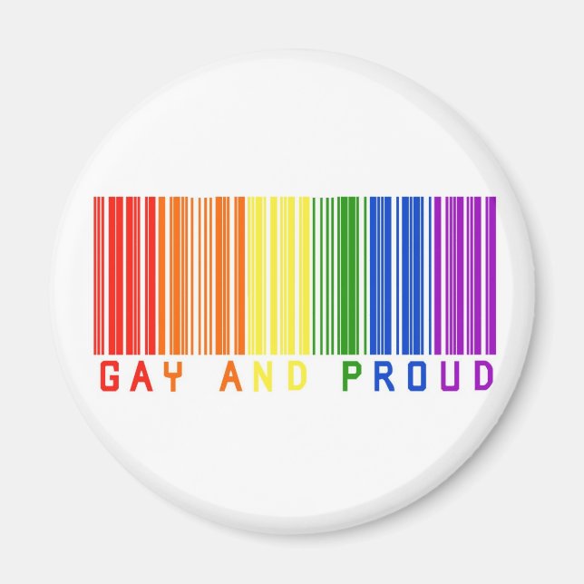 Gay and Proud  Barcode Magnet (Front)