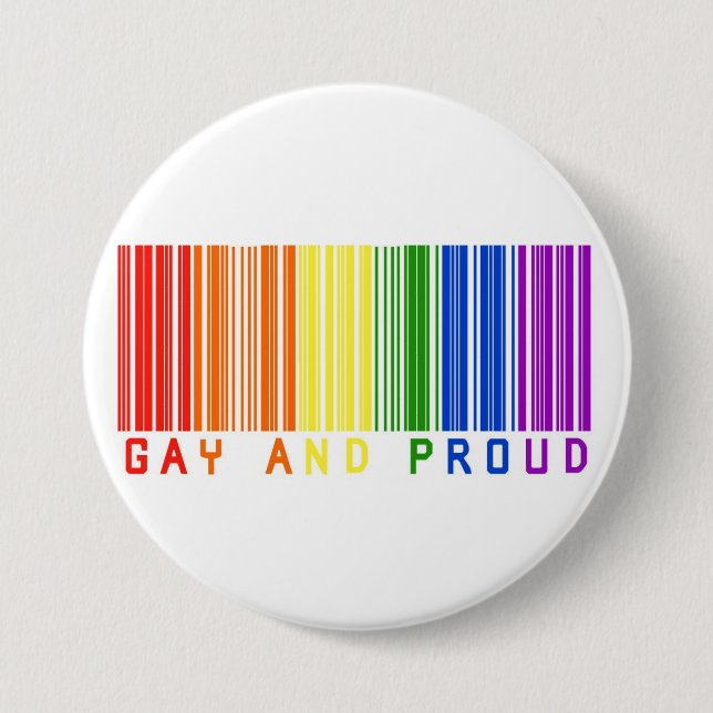 Gay and Proud  Barcode Pinback Button (Front)