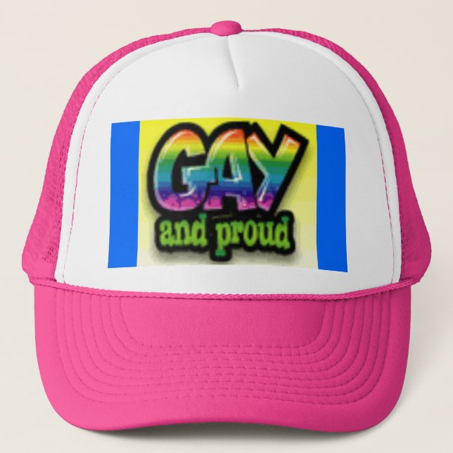 Gay and proud trucker hat (Front)