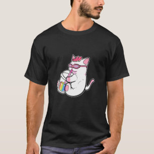 Gay Anime Cat Girl Bubble Tea Manga Figure Boba LG T-Shirt