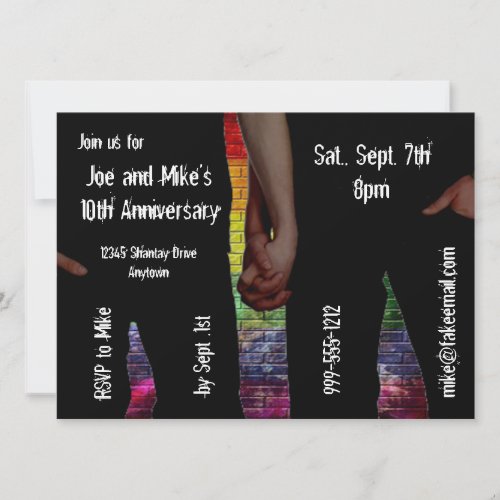 Gay Anniversary Party Invitations