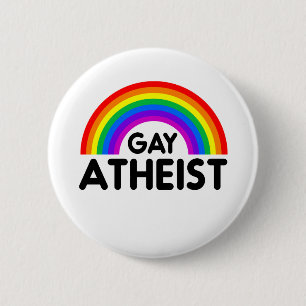 Gay Atheist Rainbow Button