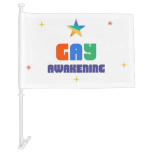 Gay Awakening Car Flag