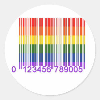 Gay Barcode 1 Classic Round Sticker