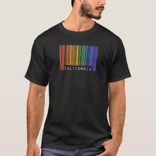 Gay Barcode California Pride Lgbtq Trendy Rainbow T-Shirt