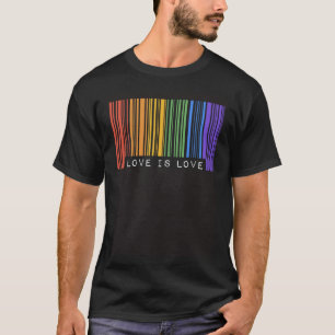 Gay Barcode Love Is Love Trendy Ally Rainbow LGBTQ T-Shirt