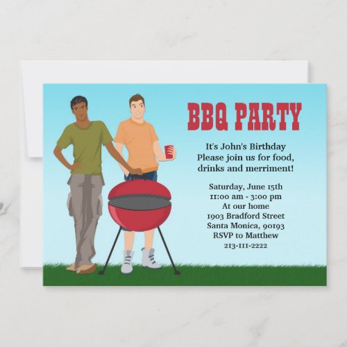 Gay BBQ Party Invitation