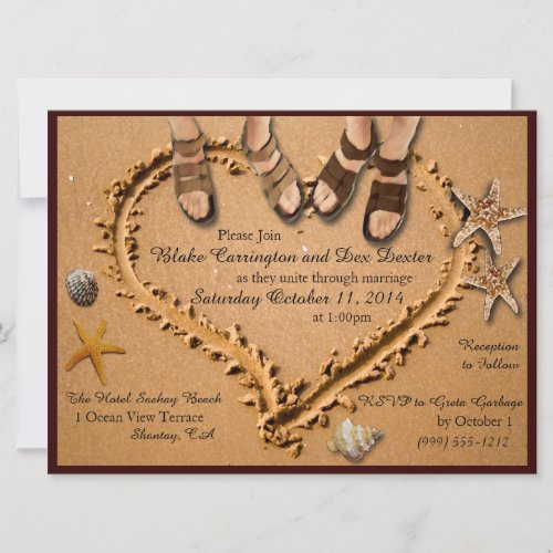 Gay Beach Wedding Invitations