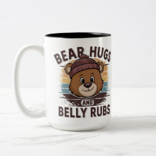 GAY BEAR BEAR HUGS AND BELLY RUBS BEAR PRIDE Two-Tone COFFEE MUG