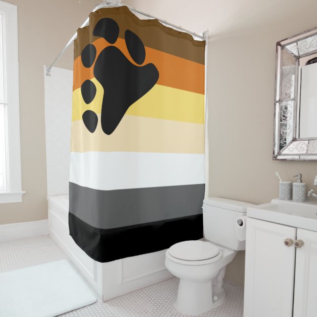 Gay Bear Brotherhood Flag Shower Curtain (In Situ)