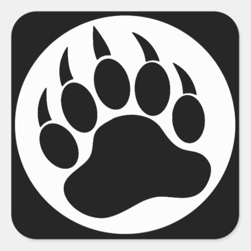 Gay Bear claw  Paw In B  W _Square Stickers