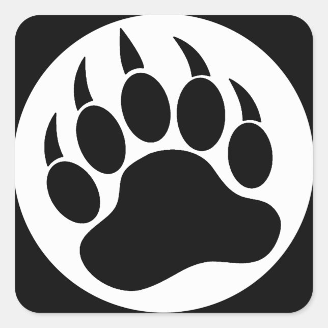 Gay Bear claw / Paw In B & W -Square Stickers (Front)