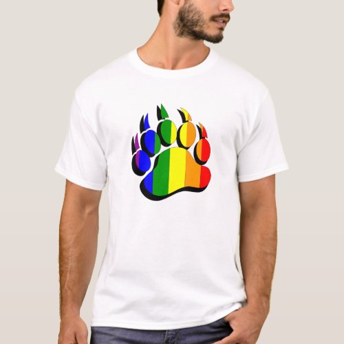 Gay Bear claw  rainbow with black shadow _ Shirt