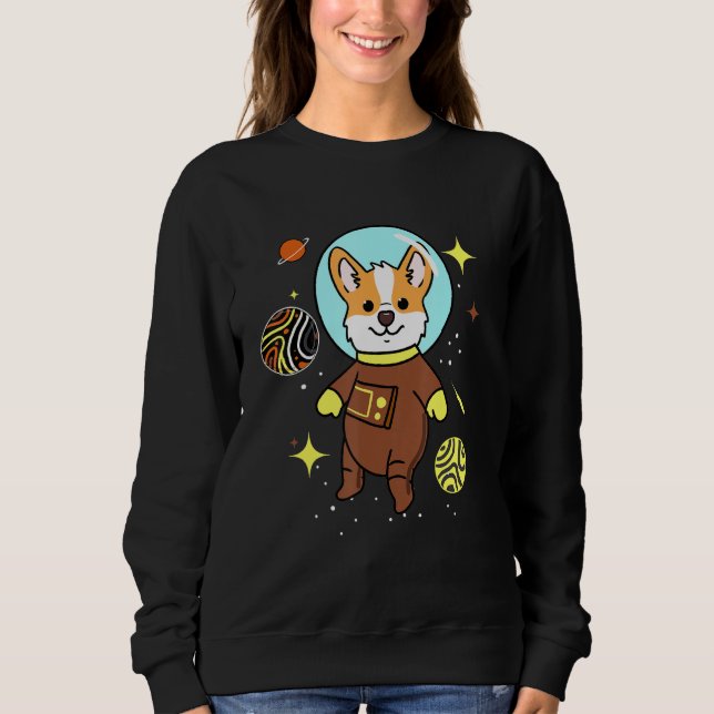 Gay Bear Corgi In Space Gay Bear Pride Sweatshirt (Front)