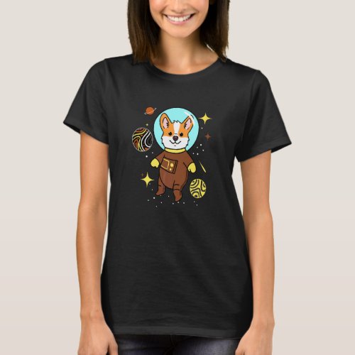 Gay Bear Corgi In Space Gay Bear Pride T_Shirt