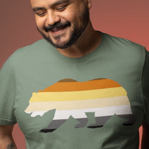 Gay Bear Flag Brown Striped LGBT T-Shirt