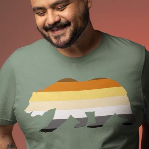 Gay Bear Flag Brown Striped LGBT T_Shirt