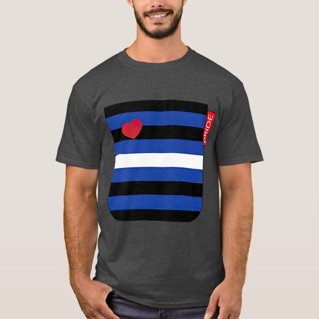 Gay Bear Leather Pride Pocket Print Flag T-Shirt (Front)