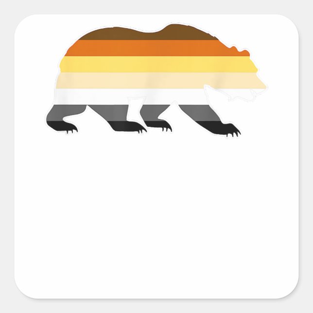 Gay Bear Logo Pride Flag  Square Sticker (Front)