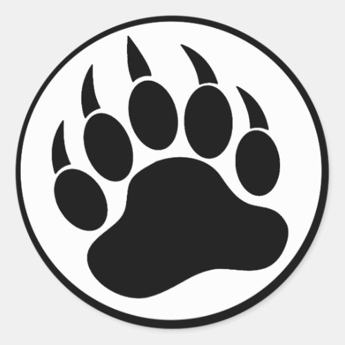 GAY BEAR PAWCLAW BLACK AND WHITE _ ROUND STICKER