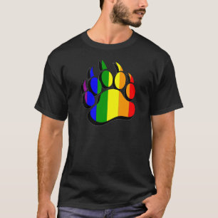 Gay Bear Paw rainbow Flag T-Shirt